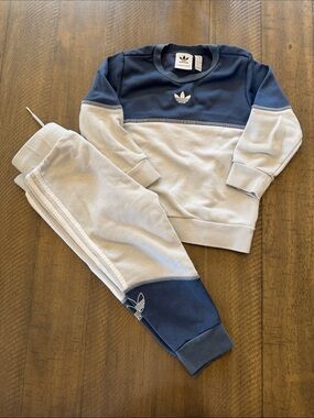 adidas originals  Navy and Light blue Kids Sweatpants Jogger Set